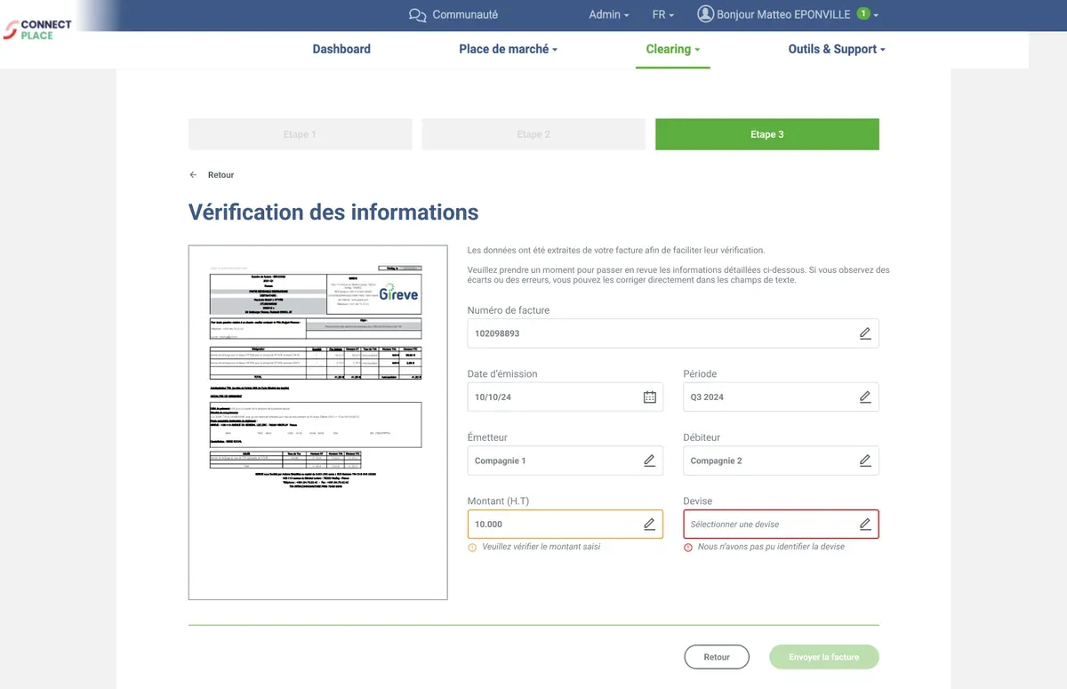 Le module Clearing : vérification des informations, états d'erreur compris